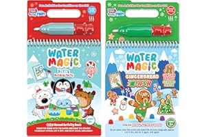 Scentco Holiday Water Magic (2 Pack - Candy Cane & Gingerbread) - Patented Gourmet Scented Reusable Water Reveal Activity Books - Stocking Stuffers, Holiday Gifts for Kids, No Mess, All Fun