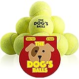 The Dog's Balls - 12 Dog Tennis Balls – Premium, Strong, Dog Ball Dog Toy for Dog Training, Dog Play, Dog Exercise and Dog Fetch. Tough Dog Balls for Chuckit Launchers. Bouncy Tennis Ball for Your Puppy too, No Dog Toy Squeaker, The King Kong of Dog Balls! Held in a Drawstring Carry Bag - Woof Woof:)
