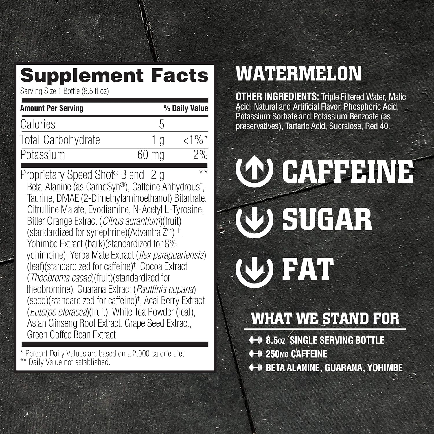 American Body Building (ABB) Speed Shot, Caffeine Shake, Pre-Workout, Intense Energy Shot with Zero Sugar, Watermelon Flavored Ready to Drink 8.5 oz Bottles, 12 Count: Health & Personal Care