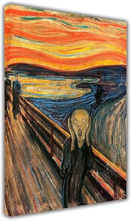 Amazon De Leinwanddruck Motiv The Scream Edvard Munch Beruhmtes Meisterstuck Portraitdruck