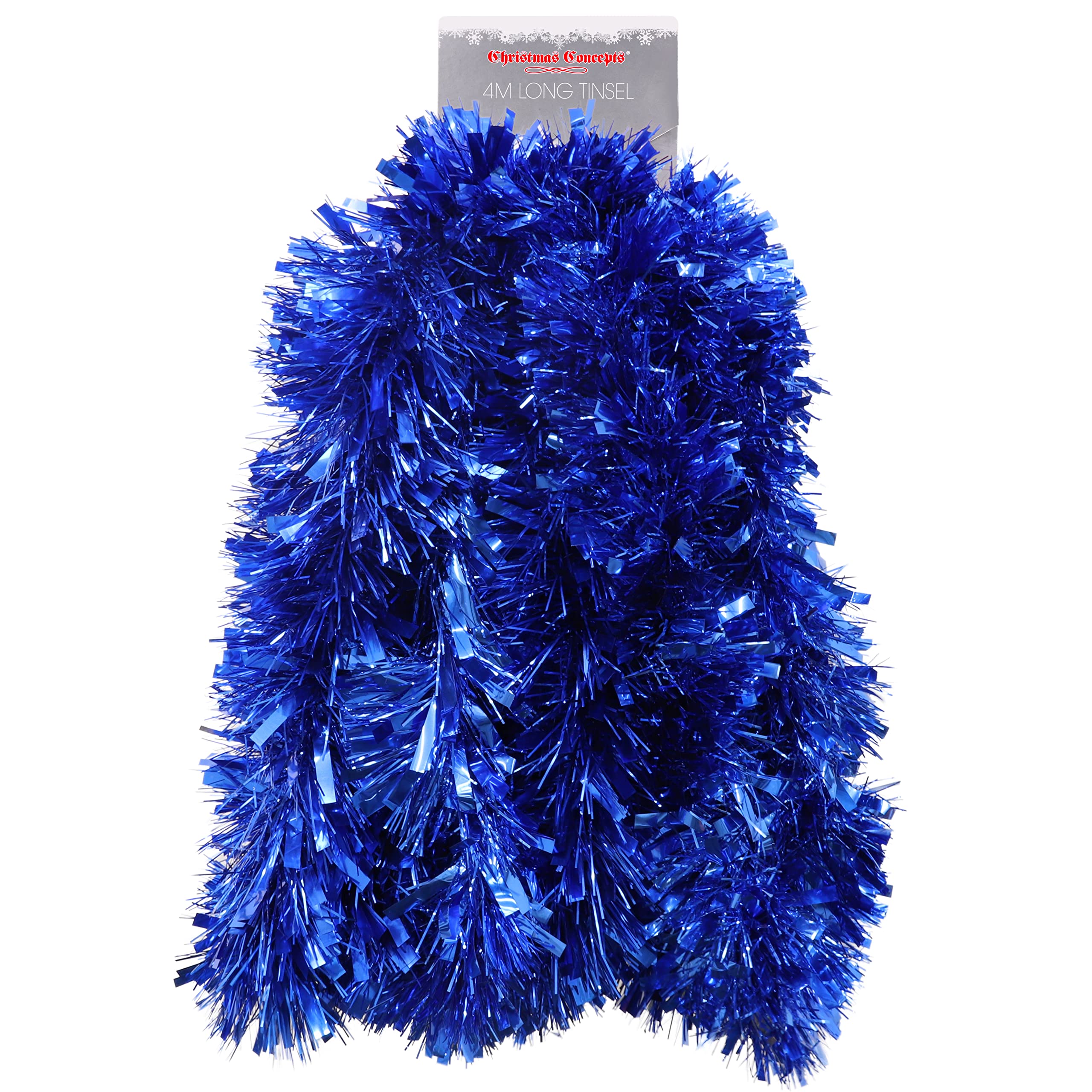 Christmas Concepts® 4m (13ft) Metre Chunky/Fine Christmas Tinsel - Christmas Decoration Tinsel (BLUE)