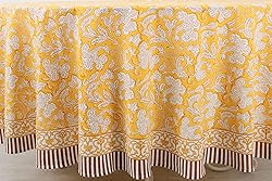 Ridhi Saffron Yellow 100% Cotton Round 60