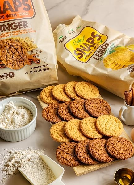 STAUFFERS GINGER SNAPS COOKIES – 14OZ BAG – GINGER FLAVORED COOKIES WITH NO HIGH FRUCTOSE CORN SYRUP, ARTIFICIAL FLAVORS OR COLORS