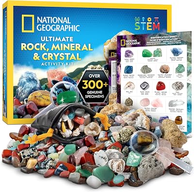 National Geographic Rock Collection Kit Kids 300+ Pieces Geodes Gemstones