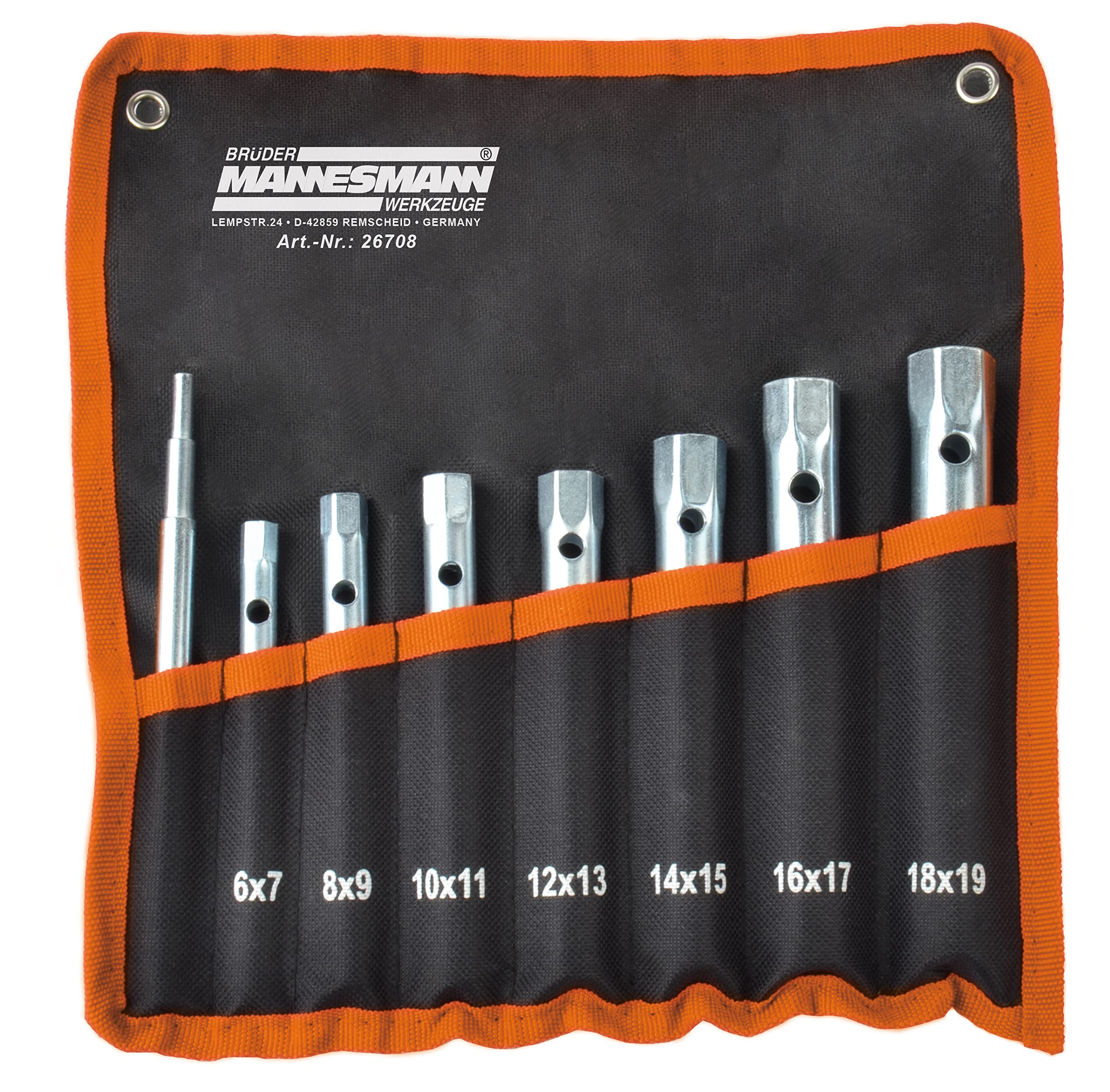 Brüder Mannesmann M26708 Tubular Box Spanner Set 8 Pieces
