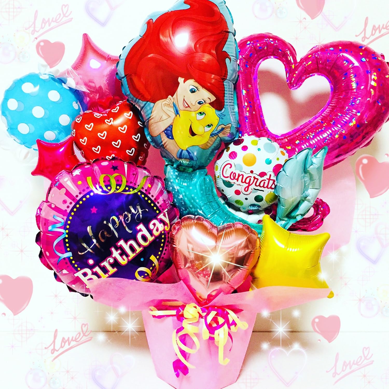 Amazon 誕生日 発表会に アリエル バルーンギフト プリンセス 風船 バルーン おもちゃ