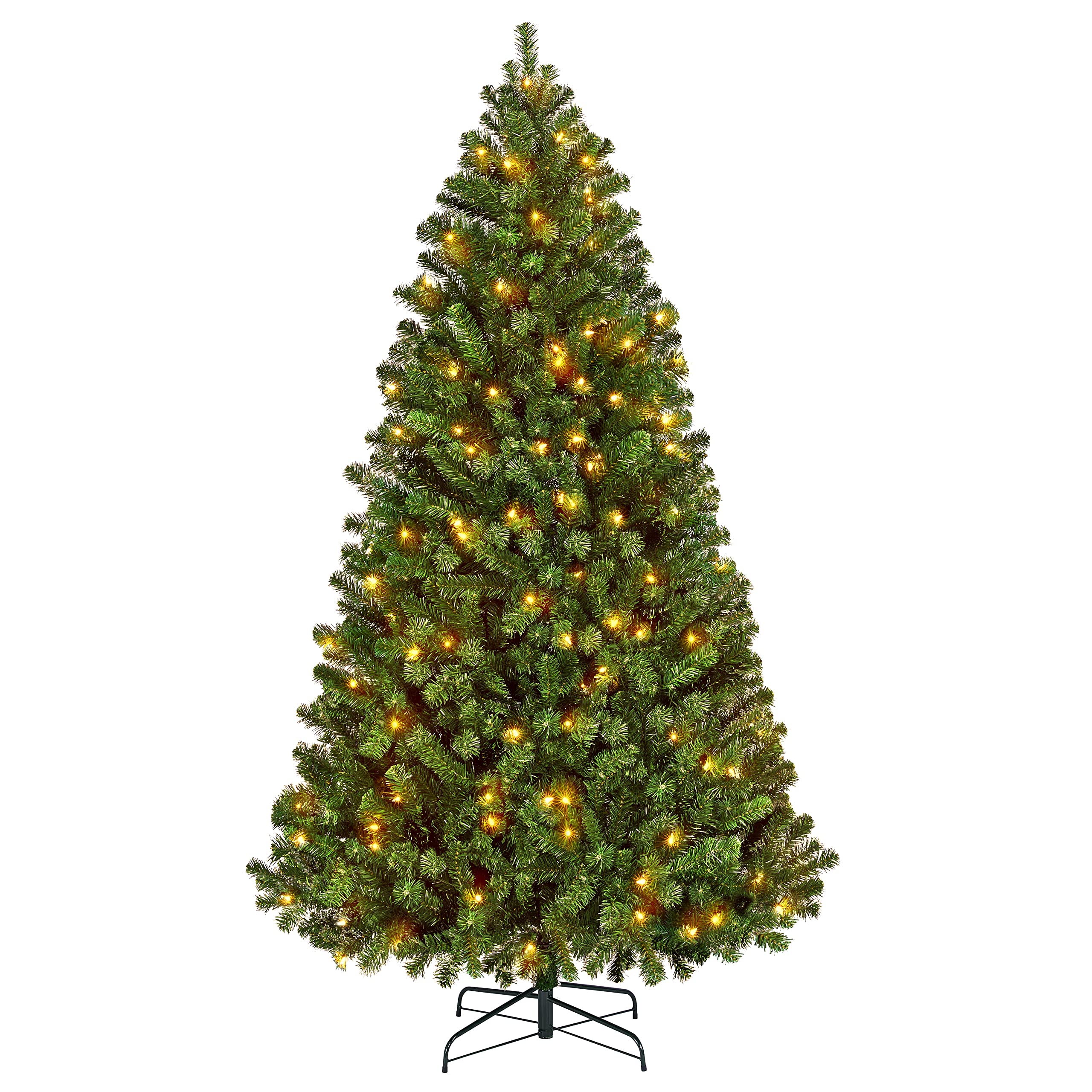 Photo 1 of ***Missing parts****Yaheetech 6Ft Pre-lit Spruce Artificial Hinged Christmas Pine Tree Prelighted Holiday Xmas Tree for Home Party Decoration with 300 Warm White Lights and 818 Branch Tips, Green