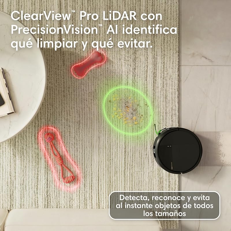 Roomba Plus 576 Combo y Base AutoWash multifunción, 25KPa, Mopas DualClean PerfectEdge, Lavado/Secado Calor, IA, PrecisionVision, Clearview Pro LiDAR, 90 días autonomía,Accesorios Extra, Negro
