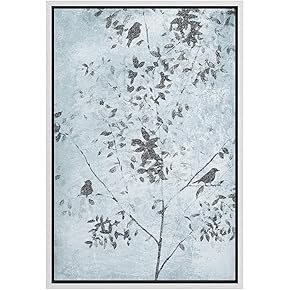 SIGNWIN Framed Canvas Wall Art Birds on Tree...