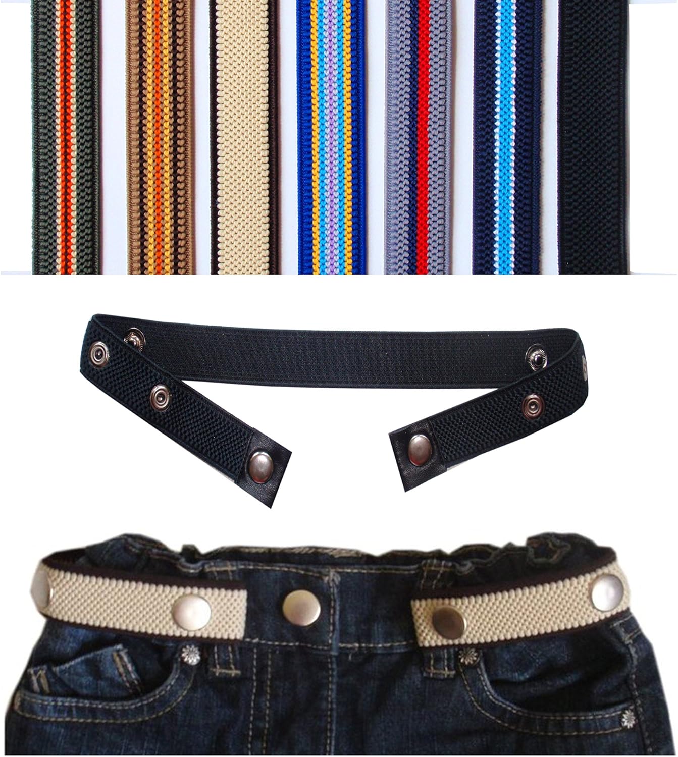 3/4 Adjustable Snap Belt for Kids 1 to 6 years old (Black) Amazon.co