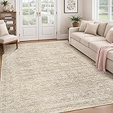 Washable Rug 5x7 Area Rugs: Modern Geometric Rugs for Living Room Non Slip Soft Low Pile Moroccan Indoor Carpet for Bedroom Nursery Dining Room Home Office (Beige, 5'x7')