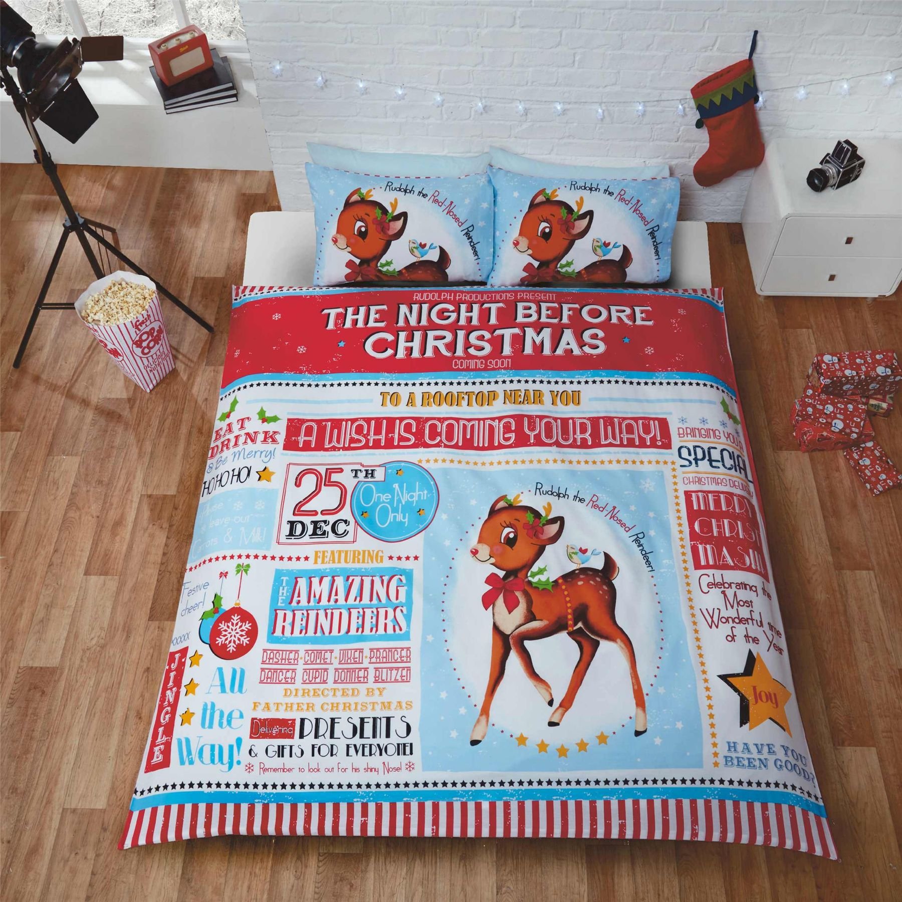 Rapport Night Before Christmas Duvet Set, Multi-Colour, King