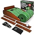 Moss Boss Golf Practice Putting Mat with Automatic Ball Return Track & Putting Mirror - Indoor Golf Practice Mat for Mini Games & Home/Office Use, Great Gift for Golf Lovers