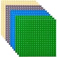 Strictly Briks Compatible with Lego 12 Pack Classic Stackable Baseplates 6x6, for Building Bricks, 20x20 Studs Plates Mats, Stackable for Top & Bottom Sides, 12 Blue/Green/Gray/Sand