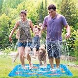 Chennyfun 68'' Splash Pad Sprinkler & Splash Play Mat Kids Water Toy view 7