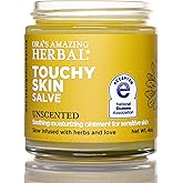 Ora's Amazing Herbal Touchy Skin Salve, Eczema Cream for Kids and Adults, Natural Sensitive Skin Treatment, Itch Cream, Calendula Ointment, Dry Skin Balm, Fragrance Free, 4 oz