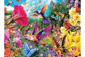 Buffalo Games Hummingbird Garden Jigsaw Puzzle from The Vivid Collection, 1000 Piece