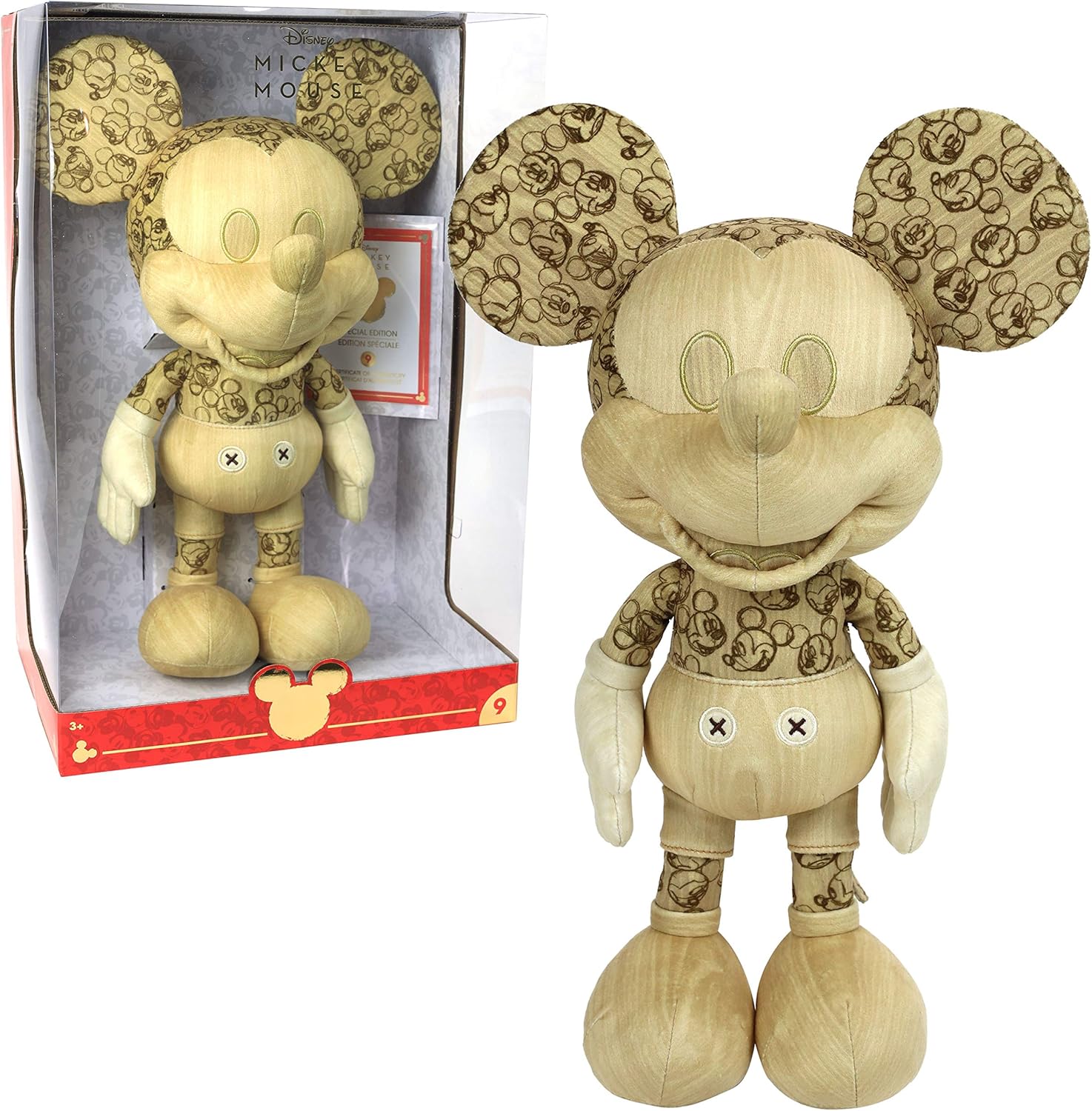 disney store mickey mouse gold collection large soft toy