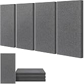 4 Pack Acoustic Fiberglass Panels 23.6"x11.8" Sound Absorbing,Charcoal Grey | UMIACOUSTICS, 2" Thick, Sound Absorbing, For Studio and Home, Includes Wall Mounting Bracket, Removable