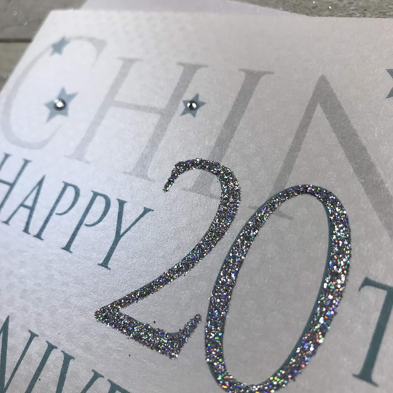 white cotton cards China Happy 20th Love On A Special Day, Handmade Anniversary Card (Code AW20), 16x16xm - Image 3
