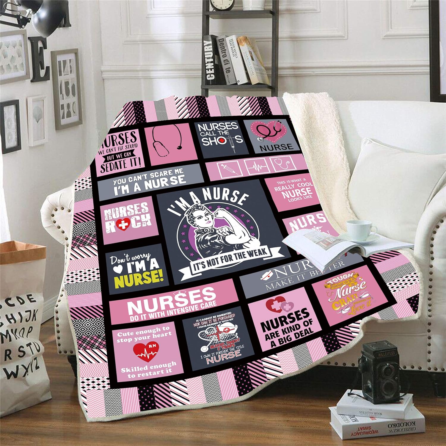 FeiGong Ultra Soft Nurse Theme Blanket Microfiber Plush