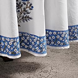 Ridhi Lapis Blue 100% Cotton Round 132 Tablecloth