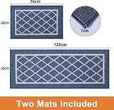 BEQHAUSE Kitchen Rugs Non-Slip 2 Pieces Navy Blue 50x76cm 50x122cm view 2