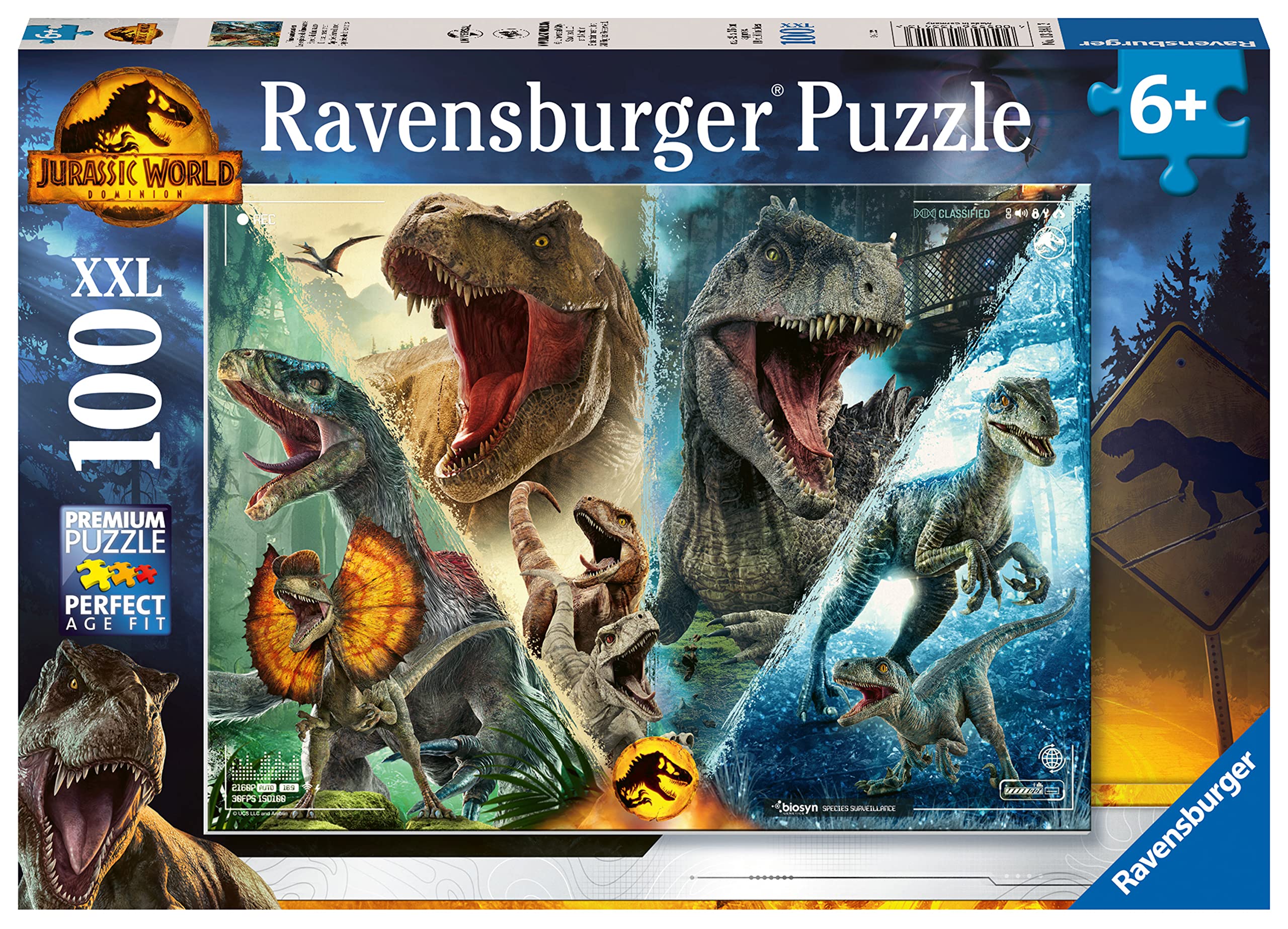 Ravensburger Jurassic World Dominion Jigsaw Puzzles for Kids Age 6 Years Up - 100 Pieces XXL