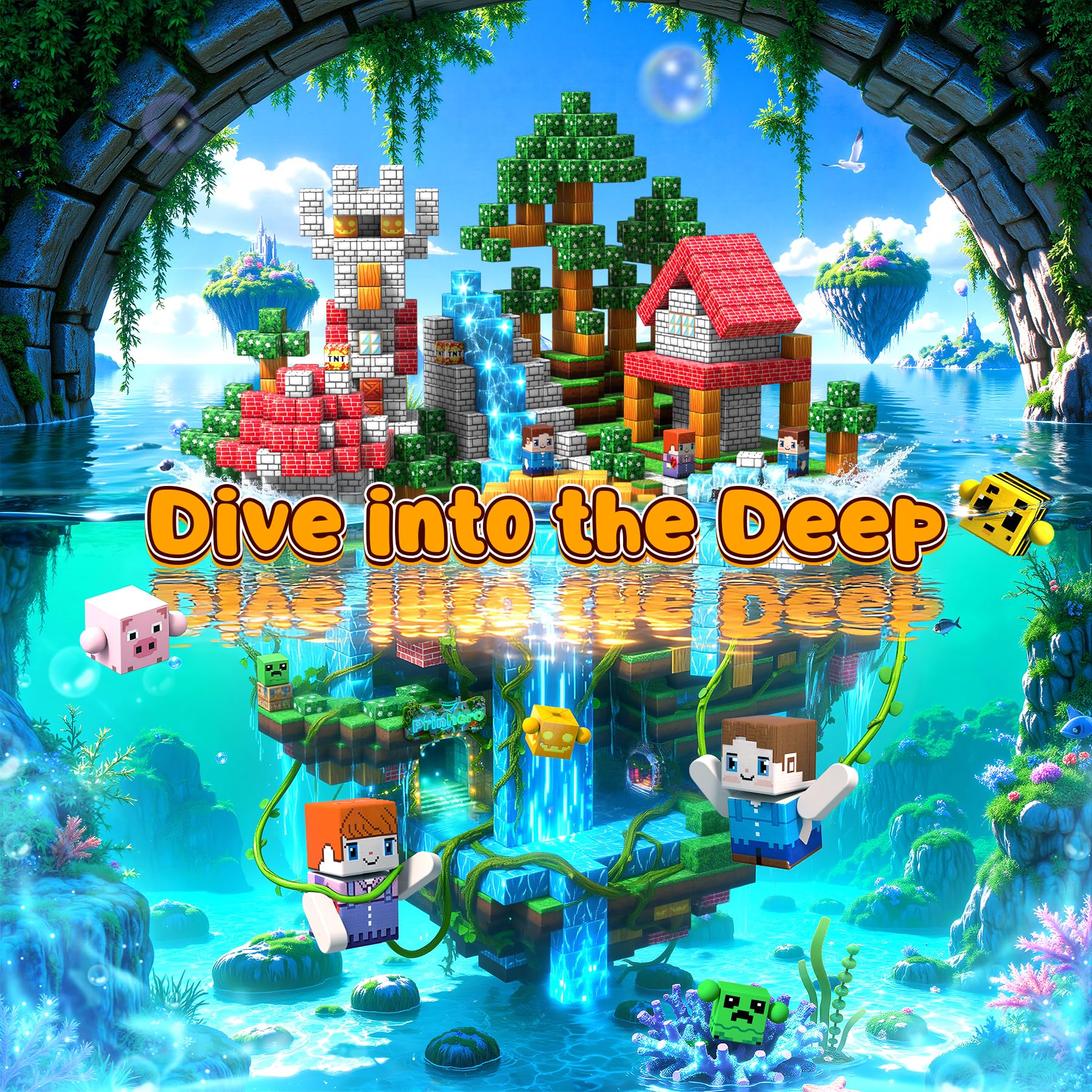 Prinhero Magnetische Bausteine - 150 Teile Magnetbausteine Magnetspielzeug Magneten Kinder Magnetische Bauwelt Mine Spielzeug Magnetblöcke für Kinder ab 3-10 Jahre Ganzjahres Abnehmbare Ostergeschenke 4