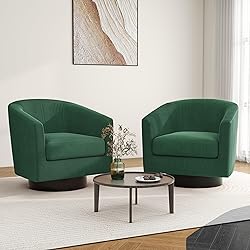 Swivel Barrel Accent Chair, Modern Round Corduroy