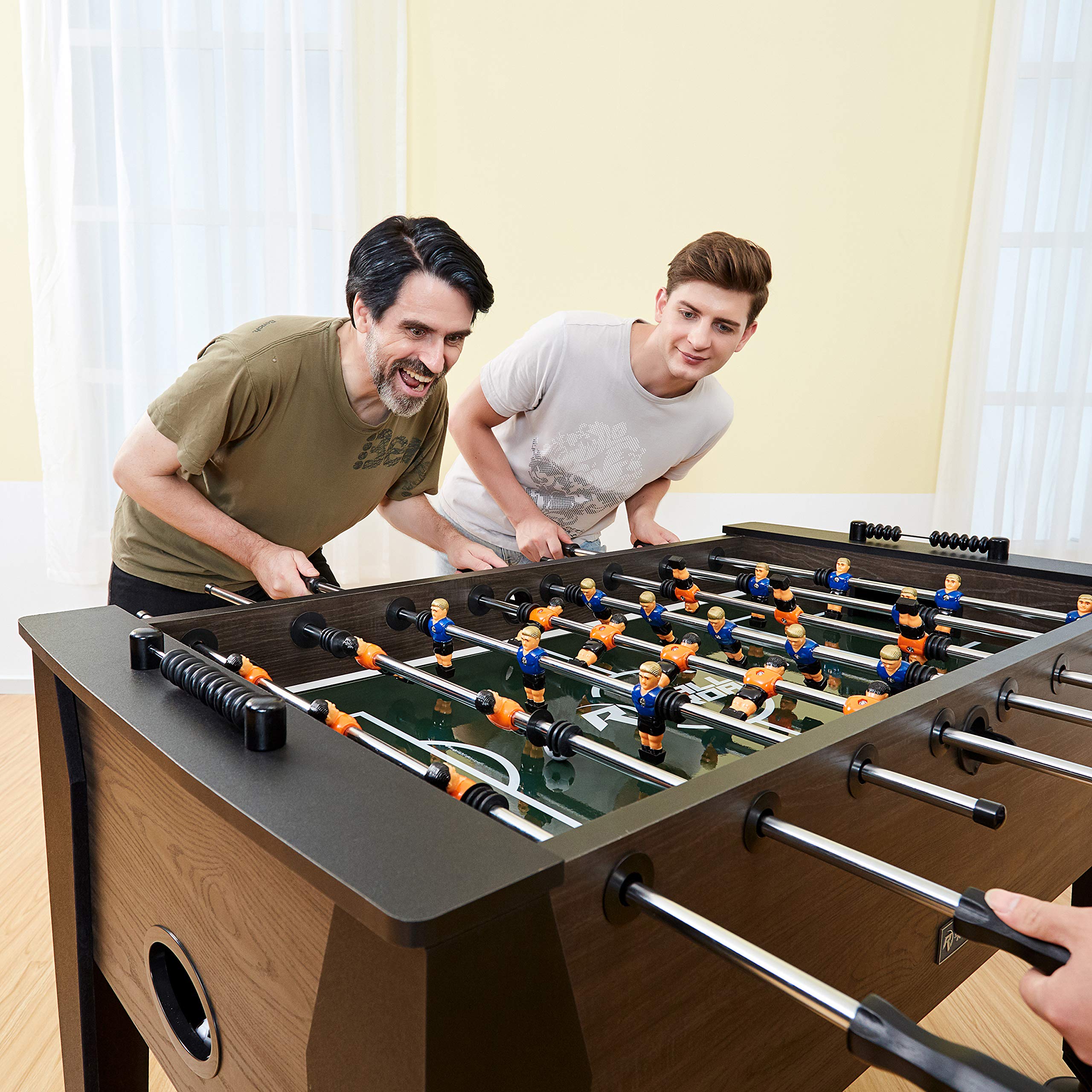 Rally And Roar Foosball Table Game 56” Standard Size Fun, Multi Person Table Soccer Adults