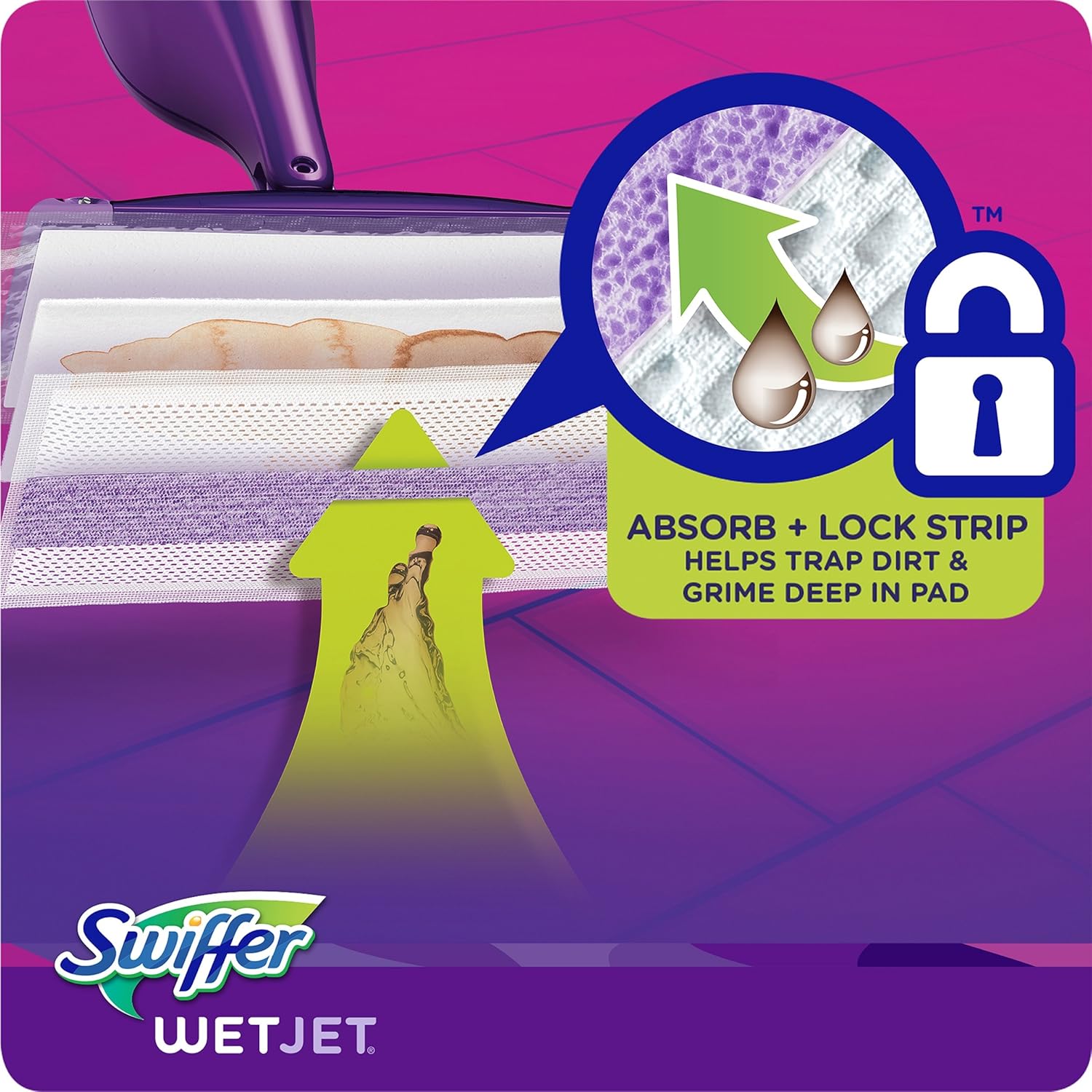 Swiffer Wetjet Hardwood Mop Pad Refills for Floor Mopping and Cleaning, All Purpose Multi Surface Floor Cleaning Product, 17 Count: Health & Personal Care