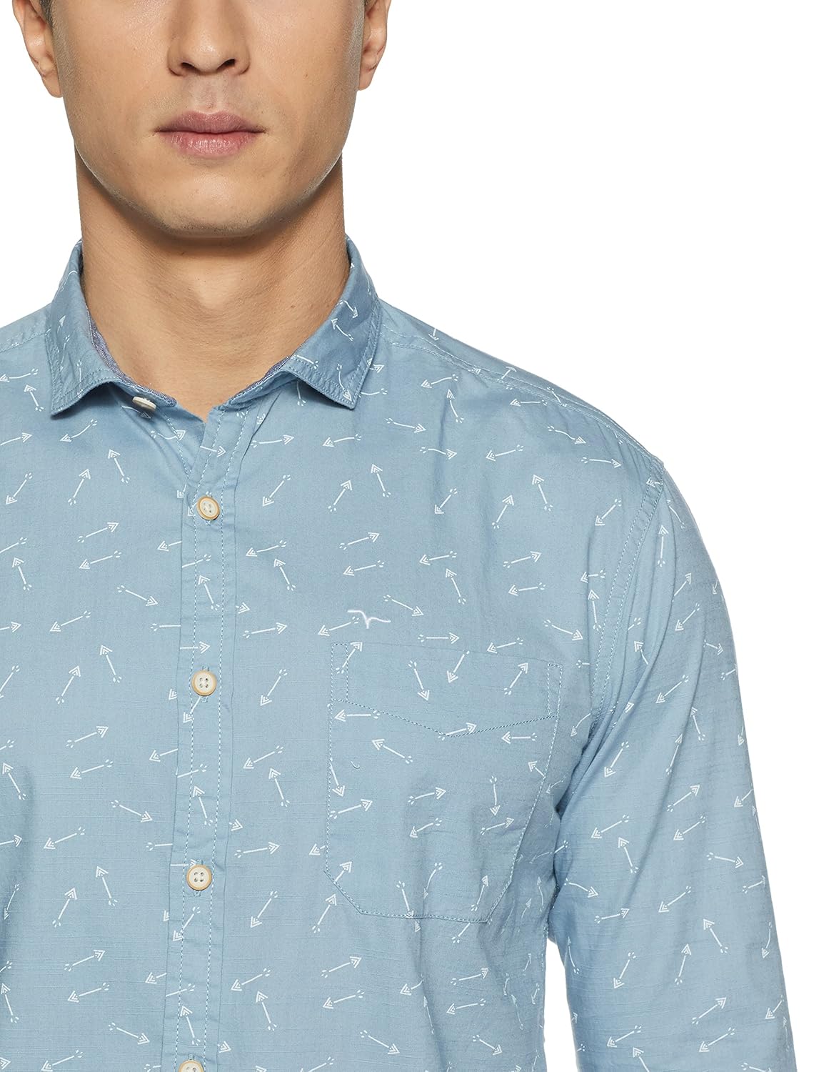 flying machine men's printed slim fit casual shirt