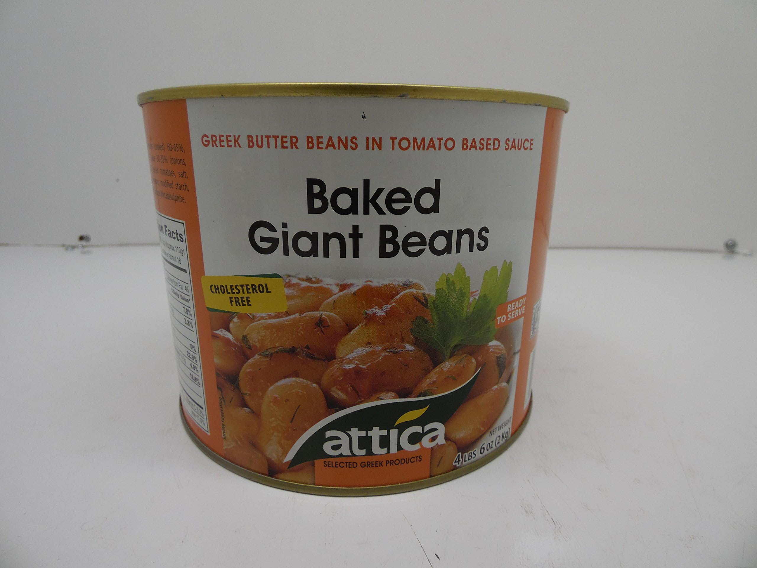 Attica Greek Butter Beans in Tomato Based Sauce,Baked Giant Beans, 4 lbs 6 oz