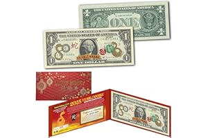MERRICK MINT Gold Leaf 2025 Chinese Lunar New Year Year of The Snake Genuine One-Dollar Federal Reserve Note Collectible Limited Edition of 888