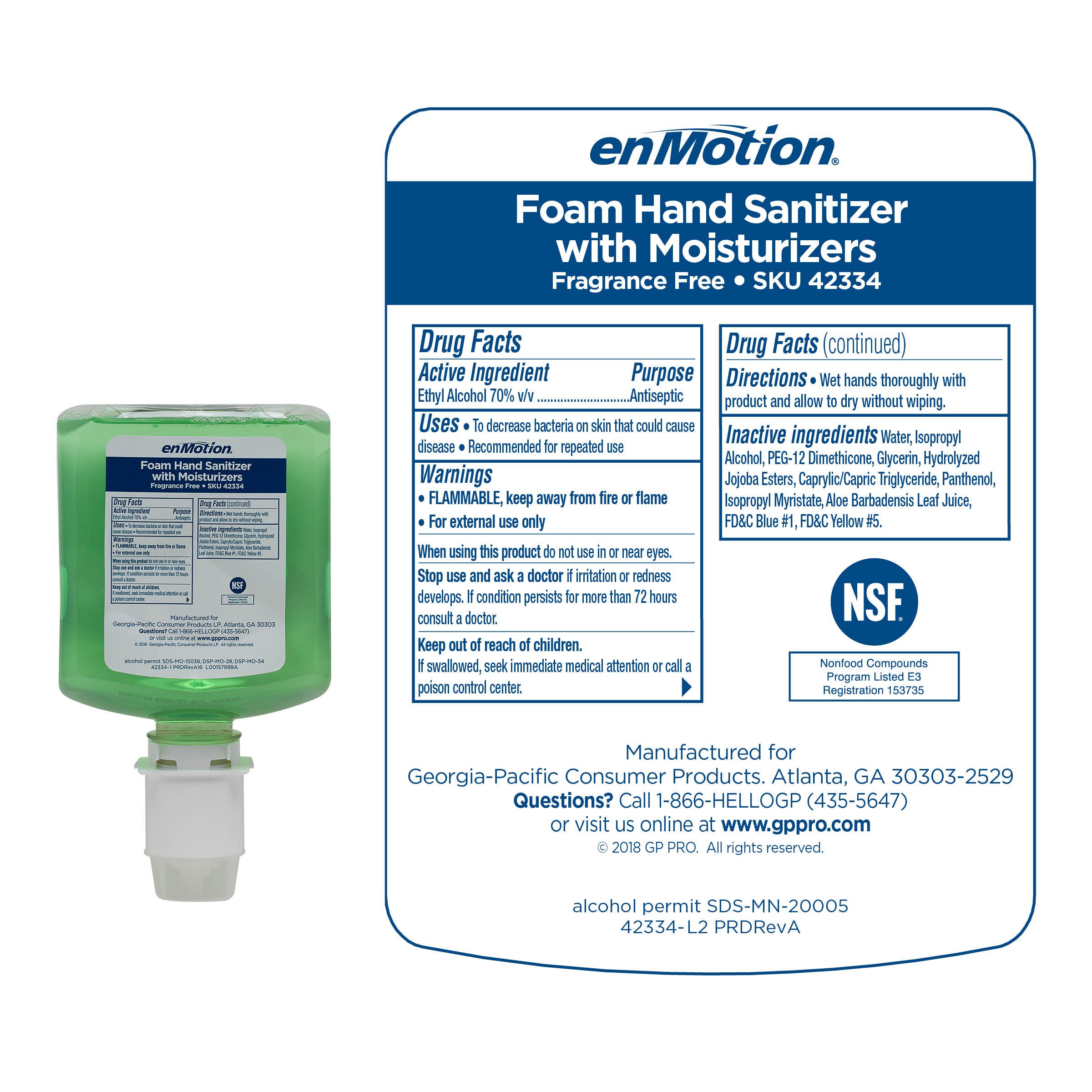 enMotion Gen2 Moisturizing Foam Hand Sanitizer Dispenser Refill by GP