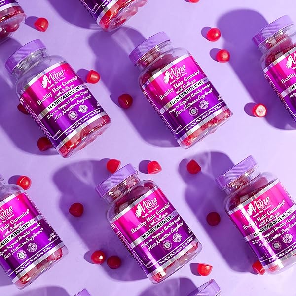 THE MANE CHOICE MANETABOLISM DROPS HEALTHY HAIR VITAMINS WITH COLLAGEN (60 GUMMIES) HAIR SKIN AND NAILS VITAMINS, HAIR NUTRITION SUPPLEMENTS FOR WOMEN & MEN FOR LONGER, THICKER AND HEALTHIER HAIR