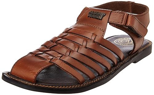 alberto torresi men's leather sandals and floaters
