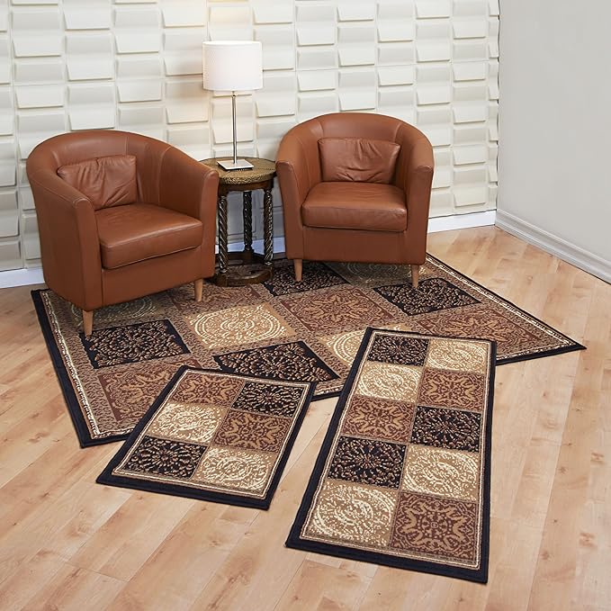 Achim Home Furnishings Capri 3Piece Rug Set, Sarouk Squares Amazon.ca