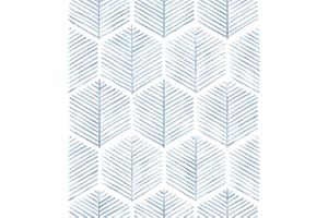 MelunMer Modern Peel and Stick Wallpaper Boho Contact Paper for Cabinets and Drawers Self Adhesive Wallpaper Removable Wallpaper for Bedroom Geometric Wallpaper for Bathroom Blue/White 17.3''×78.8''