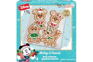 Crafty Cooking Kits Mickey & Friends Ready-to-Decorate Holiday Gingerbread Decorating Cookie Kit, Includes Icing and Sprinkles, Makes 8 Cookies