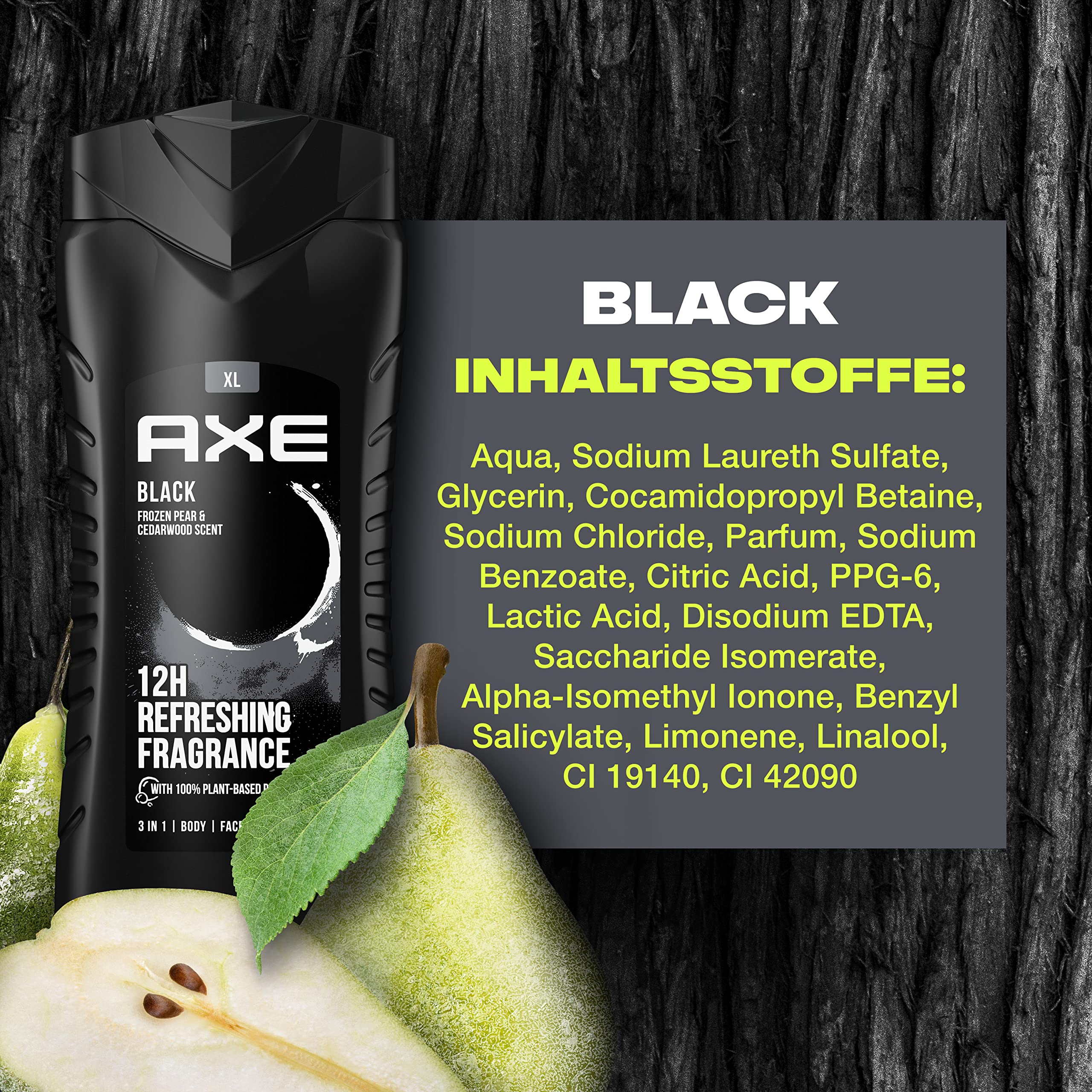 AXE 3-in-1 Duschgel & Shampoo Black XL – Bodywash und Shampoo für Körper, Gesicht und Haar - 4 Stück 5