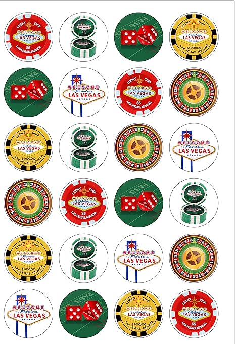 Edible casino cake toppers cupcake