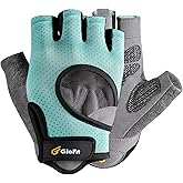 Glofit Workout Gloves for Women and Men, Weight Lifting Gloves Anti-Slip Padded Palm, Light Weight Fingerless Powerlifting Fi