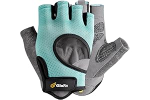 Glofit Workout Gloves for Women and Men - Weight Lifting Anti-Slip Padded Palm, Light Weight Fingerless Powerlifting Gym Gloves for Exercise, Fitness, Training, Cycling