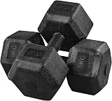 Yaheetech 2x8kg Dumbbells Set Hex Rubber Coated Home Gym Strength Training