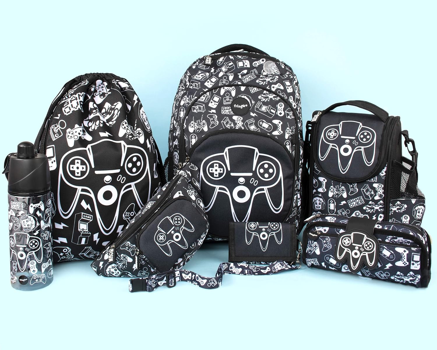 Fringoo - Silicone Patch Kids Pencil Case for Boys, Game on, A vous de jouer - Image 4