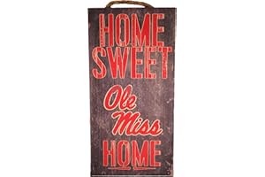 LA AUTO GEAR Fan Creations Ole Miss Rebels 6" x 12" Home Sweet Home Wood Sign