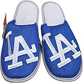 FOCO Mens MLB Team Logo Mesh House Shoes Slide-On Slippers (Los Angeles Dodgers, Size 9/10 M)