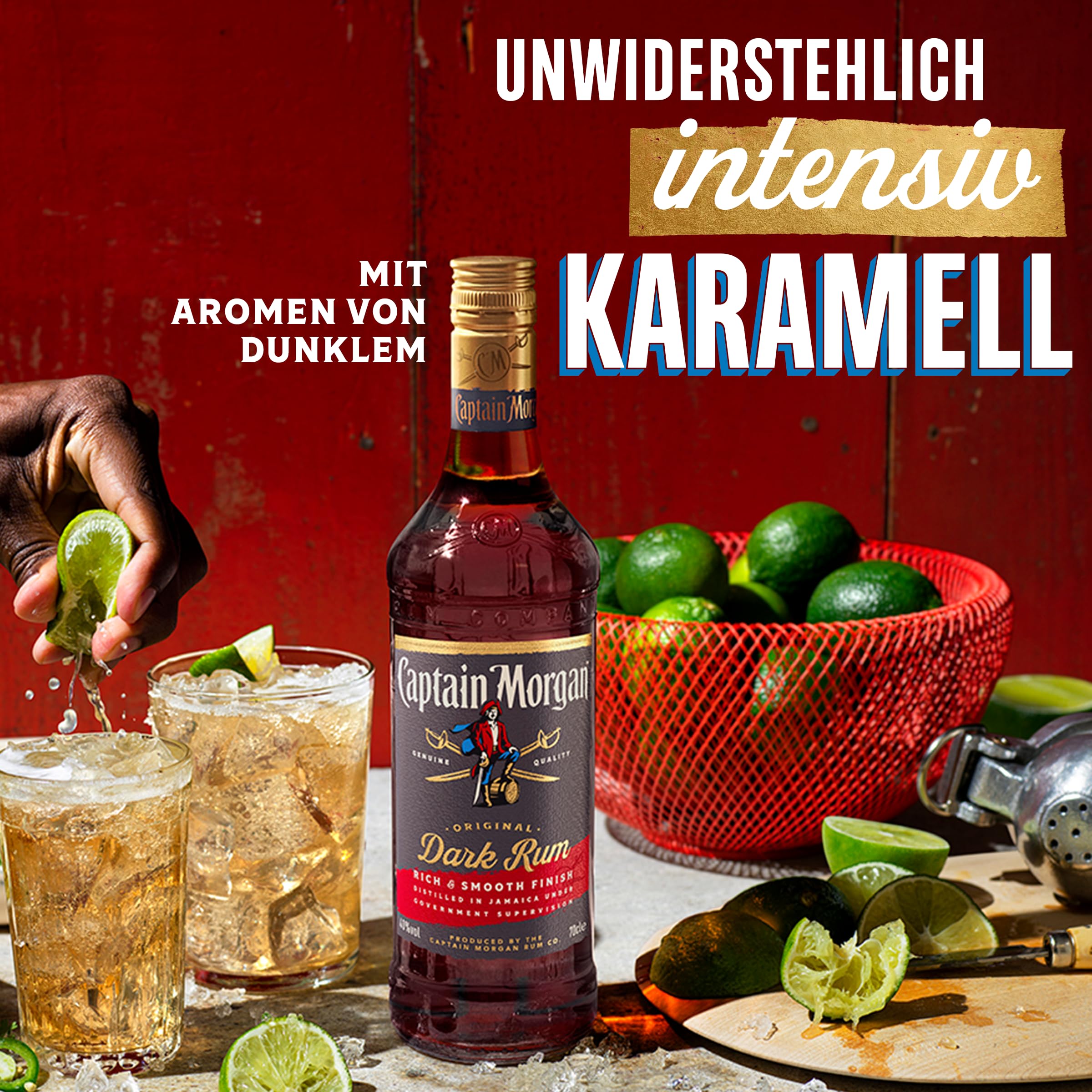 Captain Morgan Dark Rum | dunkler kräftiger Rum | karibisches Flair | für Cocktails & Longdrinks | 700ml | 40% 5